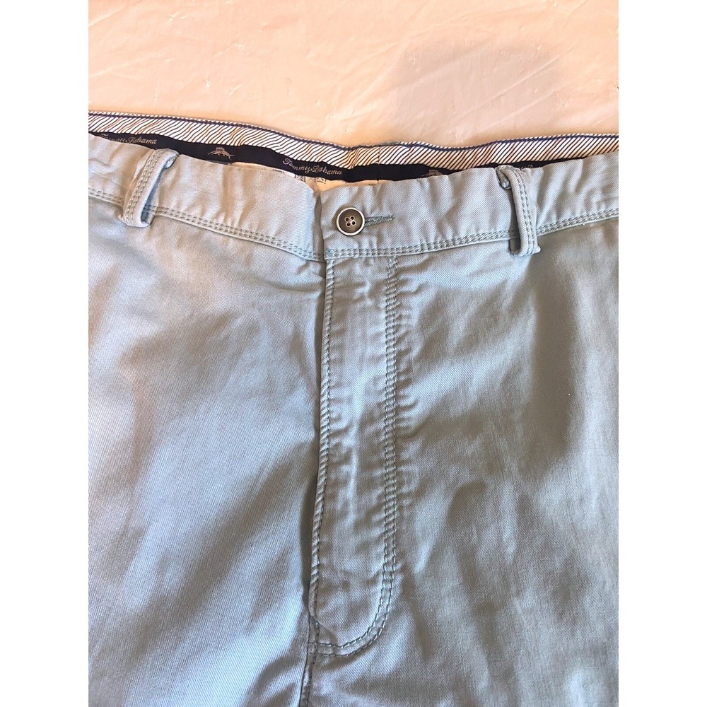 Tommy Bahama Boracay Mens Shorts 40 Light Blue Seafoam Cotton Tencel Stretch‎